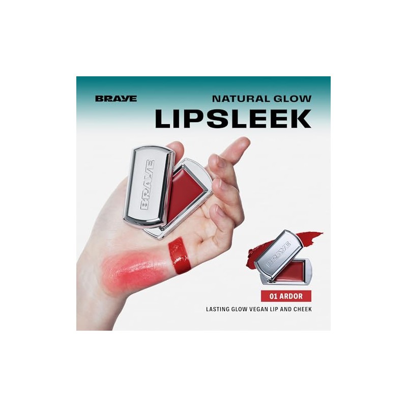 BRAYE- Bálsamo labial Lipsleek, rubor en crema monocromático, maquillaje facial