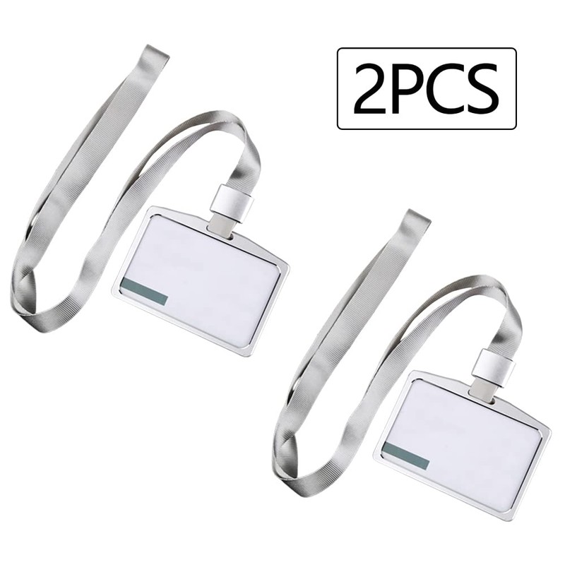 Pamtns Aluminium ID Card Holder with Neck Strap Card Holder