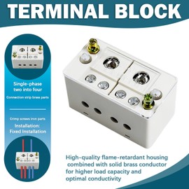 2-in-4-Out Self-Lifting Junction Box | Tool-Free Quick Connect Terminal Block for Home Wiring |Fireproof PVC Zero-Live Line Splitter one Piece