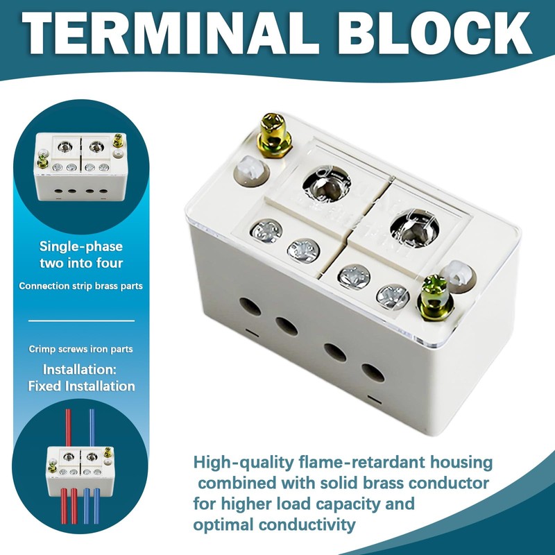 2-in-4-Out Self-Lifting Junction Box | Tool-Free Quick Connect Terminal Block