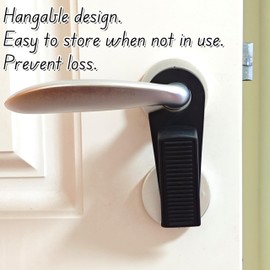 MOLHEM 5pcs Hangable Door Wedge,Door Stopper for Floor,Heavy Duty Rubber Door Stop,Black Door Wedge Suitable for Coarse Floors Board