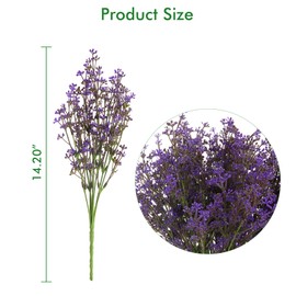 XEOLIAN Artificial Plants, 12 Bundles Outdoor Fake Plants Spring Summer UV Resistant Faux Greenery Shrubs Indoor Outside Porch Garden Patio Window Box Decor (Purple)