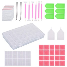 Xinzistar Diamond Painting Accessory Set DIY Craft Nail Art Embroidery Cross Stitch Pen Storage Box Tool for Adults Children