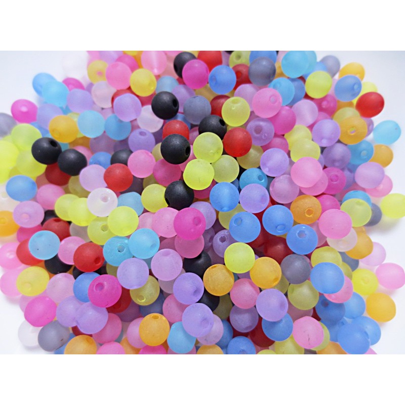 1000pcs Frosted Frosted Glass Beads Assorted Assorted Round 6mm Accessory