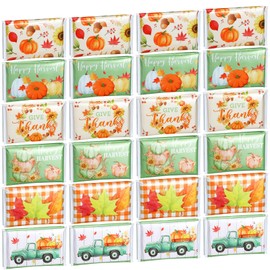 24 Packs Travel Size Tissue Pocket Tissues Slim Pack Facial Tissues 3 Ply Tissues Wallet Size Pocket Tissues Packs for Travel Wedding Party Favors, 6 Styles (Leaf)