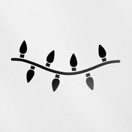 Decal Stickers of Christmas Lights 2 (Black) (Set of 2) Premium Waterproof Vinyl Decal Stickers for Laptop Smartphone Car Dirt Bike Wall Room Mason Jar Bathtub Door - BICVER1g81452BLW19Y24