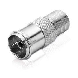 conecto F Female to IEC Coax Female Antenna Adapter Between F Connector for Satellite Cable and IEC Male for BK and DVB-T (Pack of 2)