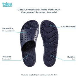 Totes Womens Everywear Ara Slide Sandal, Black, 8 US