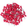Eujgoov 100Pcs Red Fork Terminals, AWG 22-16, Heat Shrink, Marine
