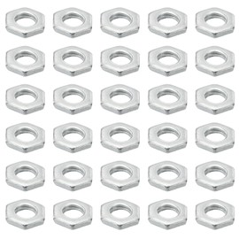 PATIKIL M6 x 1 Steel Hex Nuts, Pack of 50, Metric Thread, Galvanised Fittings, Nuts, Screw Bolts, Mounting Parts for Lamps, Machines, Repair, 2 mm Height