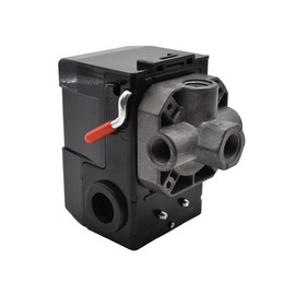 Interstate Pneumatics LF10-4H-HP Pressure Switch - 1/4 inch FPT Four Port - Bend Lever Swicth 135-175 PSI Compatible With Dewalt Hitachi Emglo Makita Porter Cable Ridgid Rolair air compressors