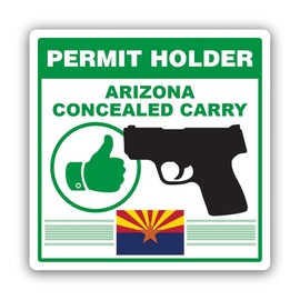 Arizona Concealed Carry Permit Holder CCW Sticker for Water Bottle Phone Tumbler Hard hat - One