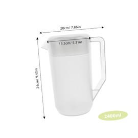 STOBAZA Large Capacity Transparent Juice Pitcher with Lid Measuring Jug for Cold Water Tea and Beverages for Parties and Gatherings