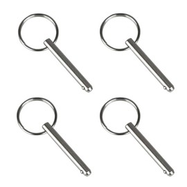 4 Pack Quick Release Pin with Ring, 1/4" Diameter Stainless Steel Ball Lock Pin, Lanyard Pin for Marine, Boat Deck Hinge, Bimini Top, Hitch (2 1/2 inch)