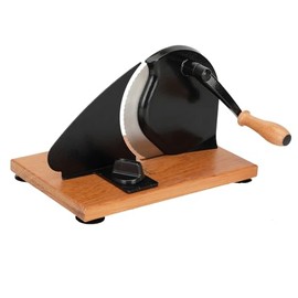 Premium Teak Wood Manual Bread Slicer – Adjustable Thickness with German Blades,Manual Bread Slicer,Classic Hand Crank Home Bread Slicer Teak material (black)