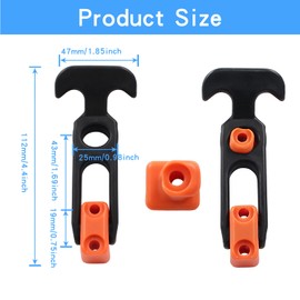 Auvotuis 4.3"*1.8" Rubber Latches Flexible T Handle Draw Latch, 2PCS Rubber Draw Latch, Rubber Latch T Handle for Tool Box, Cooler, Golf Cart or Engineering Machine Hood (Orange)
