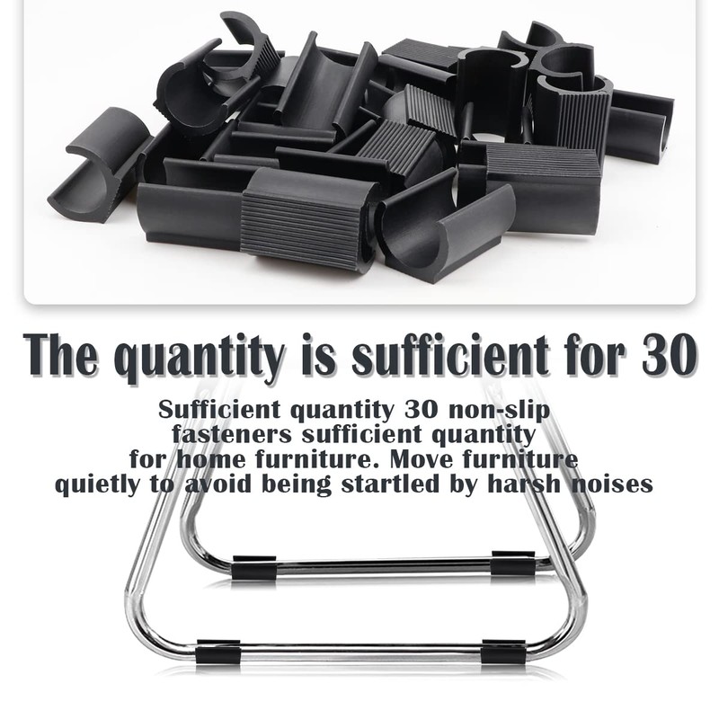 30 Pcs 25mm Rectangle Chair Leg Tips - Plastic U