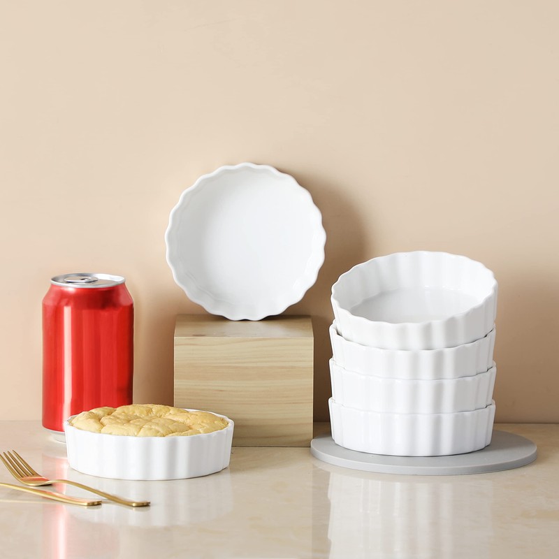 LOVECASA Porcelain Ramekins 8 Oz Oven Safe Set of 6