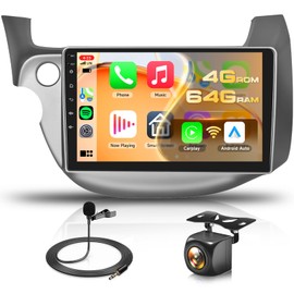 4G+64G for Honda Fit 2008-2013 Radio Android Upgrade 10.1 Inch IPS Touch Screen Head Unit, Driauto Car Stereo with Wireless Carplay Android Auto Mirror link GPS WIFI DSP Bluetooth FM RDS Backup Camera