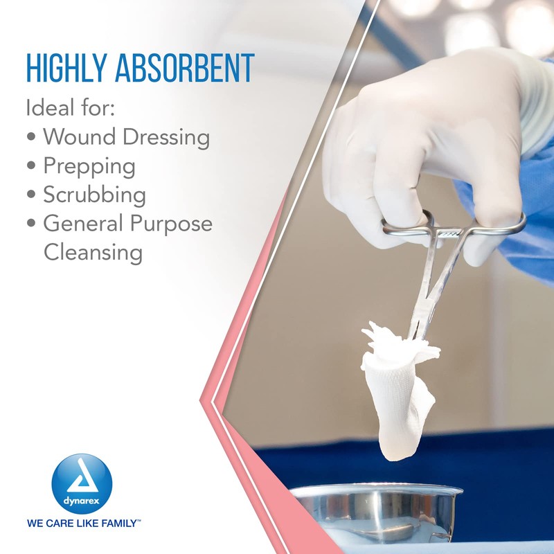 Dynarex Non-Woven Sponges, Non-Sterile Gauze, 2x2 and 4 Ply, Perfect