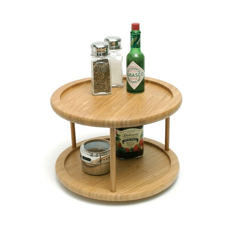 Lipper International 8302 Bamboo Wood 2-Tier 10" Kitchen Turntable