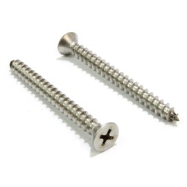 #8 X 1'' Stainless Flat Head Phillips Wood Screw, (100 pc), 18-8 (304) Stainless Steel Screws by Bolt Dropper, Glasses Screws