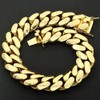 putouzip Chunky 18K Gold Plated Stainless Steel 22MM Big Cuban
