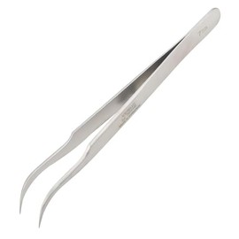 7-SA Curved Fine Tip Tweezers Stainless Steel Non-Magnetic Precision Tweezers for Scrapbooking Crafts Electronics Repair Tool