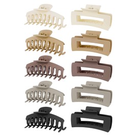 Hair Clips, Pack of 10, Large Plastic Square Hair Clips, Women's Hair Styling Accessories for Women and Girls