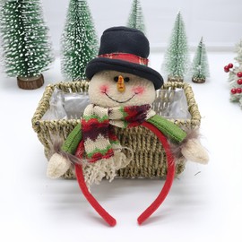 FULANSI Christmas Headband Snowman Doll Hair Bands Cute Christmas Hair Accessories for Women Girls Winter Plush Hair Hoop Xmas Holiday Party Outfit Supplies Decoration