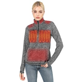 Venture Heat Women's Heated Shirt with Battery Included - High Powered Self Warming Thermal Layer, Stretch Mid Layer (XL, Charcoal)