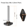 sourcing map 6pcs Tee Wing Knobs M8 x 55mm Metric