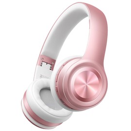 Picun Solo6 Wireless Bluetooth Headphones, 5EQ Music Mode, On-Ear Headphone with Built-in Microphone, Foldable Headset with 140H Battery Life, App Control for Girls, Home, School, Travel (Rose Gold)