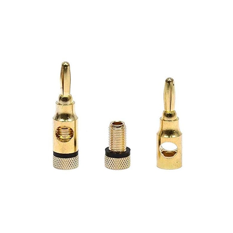 Accessonico 4 Pairs 8 Plugs Speaker Banana Plugs Gold Plated