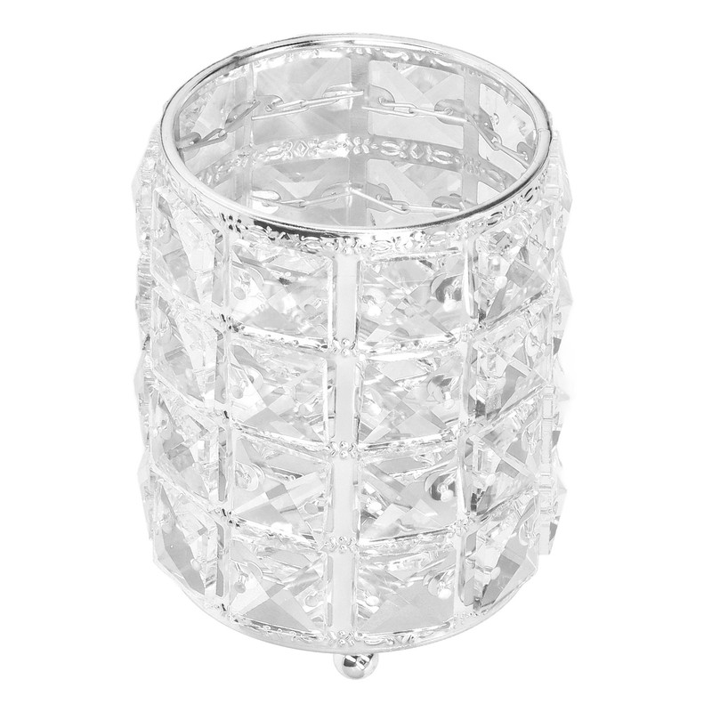 Crystal Makeup Brush Holder European Style Rounded Crystal Glass Cosmetic