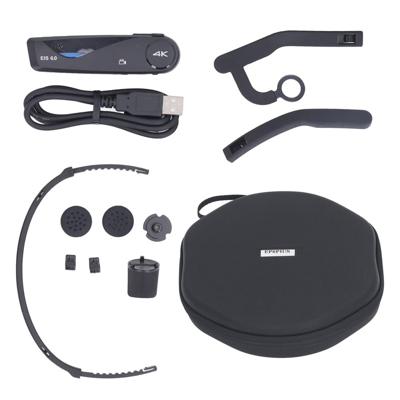 EP6 PLUS 4K Head Mounted Camera Wearable Video Camera 30FPS