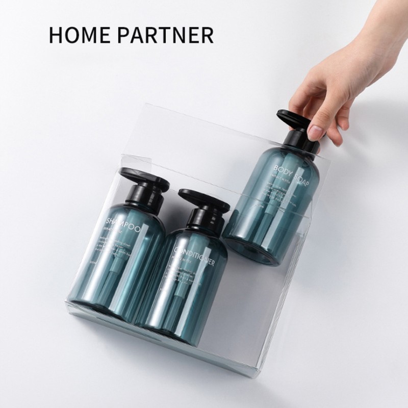 3PCS 300ml/500ml Press Liquid Soap Dispenser Reusable and Refillable Shampoo