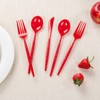 LIYH 150 Pcs Red Plastic Cutlery Sets - Red Plastic