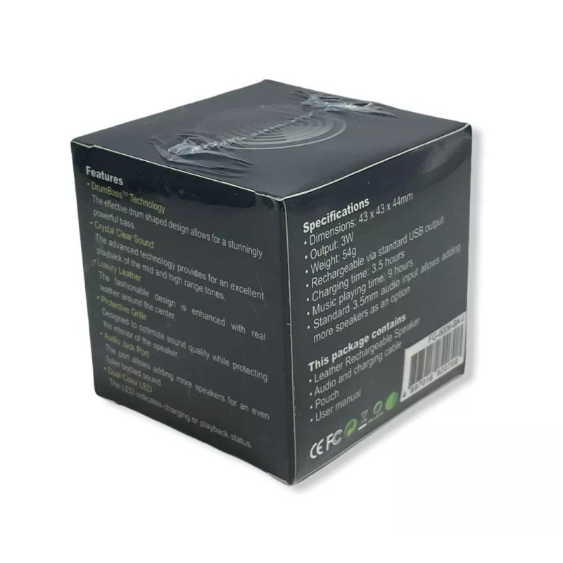 Lifetrons DrumBass Leather Rechargeable Speaker (LT-8006) New In Box &