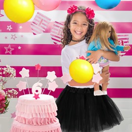 WKRTDY Pack of 2 Tutu Skirt, Ballet Dance Skirts, Party Skirt for Girls, Tutu Costume, Tulle Tutu for Dance Parties for Girls, Tulle Skirt, Tutu Ballet Skirt, Ballet Petticoat, Ballet Dress (Black, 3