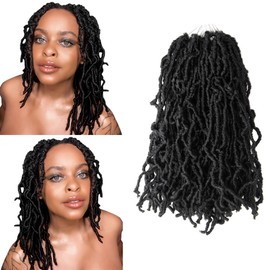 Niseyo Faux Locs Crochet Hair 10 Inch Soft locs, 6 Packs Short Crochet Locs Pre Looped Crotchet Straight Synthetic Hair Extensions (1B, Natural Black)