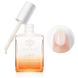 modelones Modelones Nail Care 8 in one Ridge Filling Strengthener Treatment, Nail Polish Strengthener for Damaged and Weak Nails, Nail Hardener Extra Strong and Growth Smoothing Base Coat White Nail 15ml
