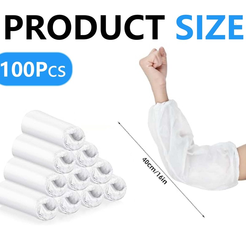 BringLucky 100Pcs Disposable Arm Sleeves Covers Durable Plastic Disposable Sleeves