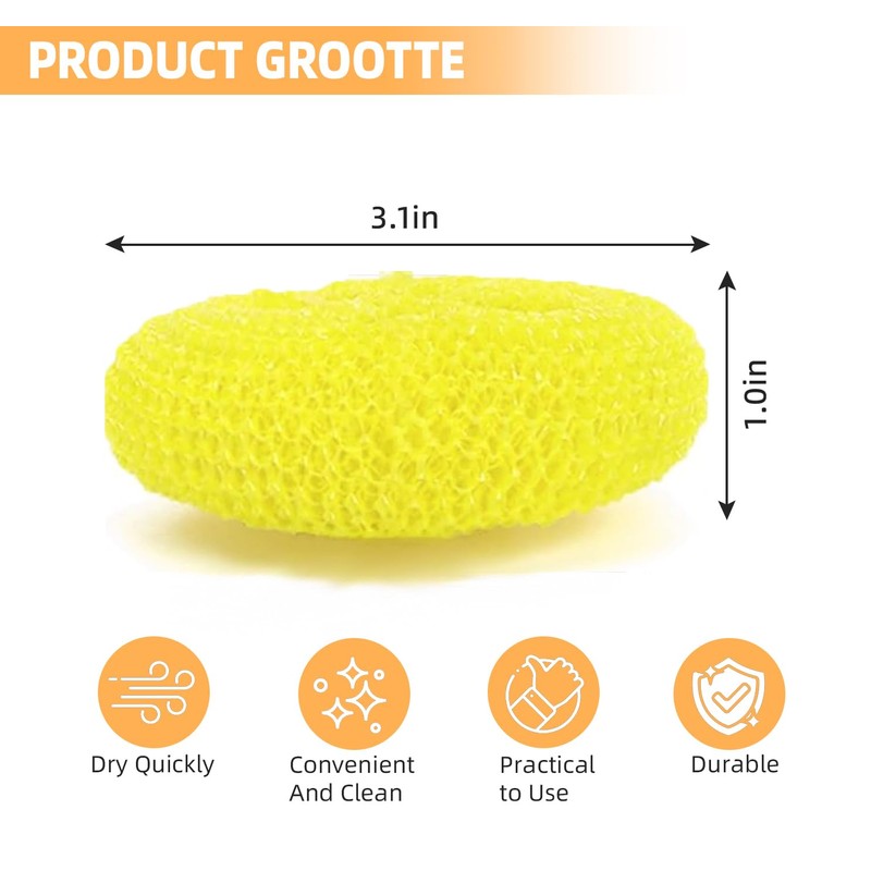 SeewtLice 100 Pcs Plastic Dish Scrubbers, Reusable Non-Scratch Nylon Scouring