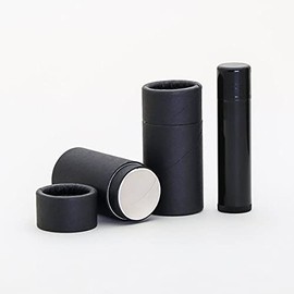 1/2 OZ (Short) Black Kraft Paperboard Lip Balm/Cosmetic/Lotion Tubes (100)