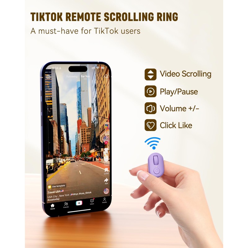 tiktok Remote Control Scrolling Ring Purple