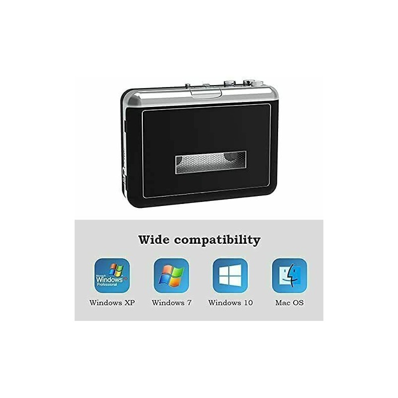 Rybozen Portable Cassette Player Converter, Convert Tapes to Digital MP3
