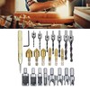 23PCS Hole Drilling Bit Set Stainless Steel Brass 1/4in Hex