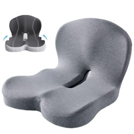 BIBIFACTORY 2025 New Reenly Back and Seat Cushion Car, Memory Foam L-Shaped Integrated Seat Cushions for Car, Ergonomic Back Support & Sciatica Relief for Long Drives (White)