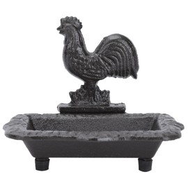 Cabilock Sponge Holder Cast Iron Soap Dish Antique Rooster Self Draining Soap Holder Decorative Soap Saver Box Sponge Scrubber Storage Plate for Shower Bathroom Kitchen Sink Home Decor